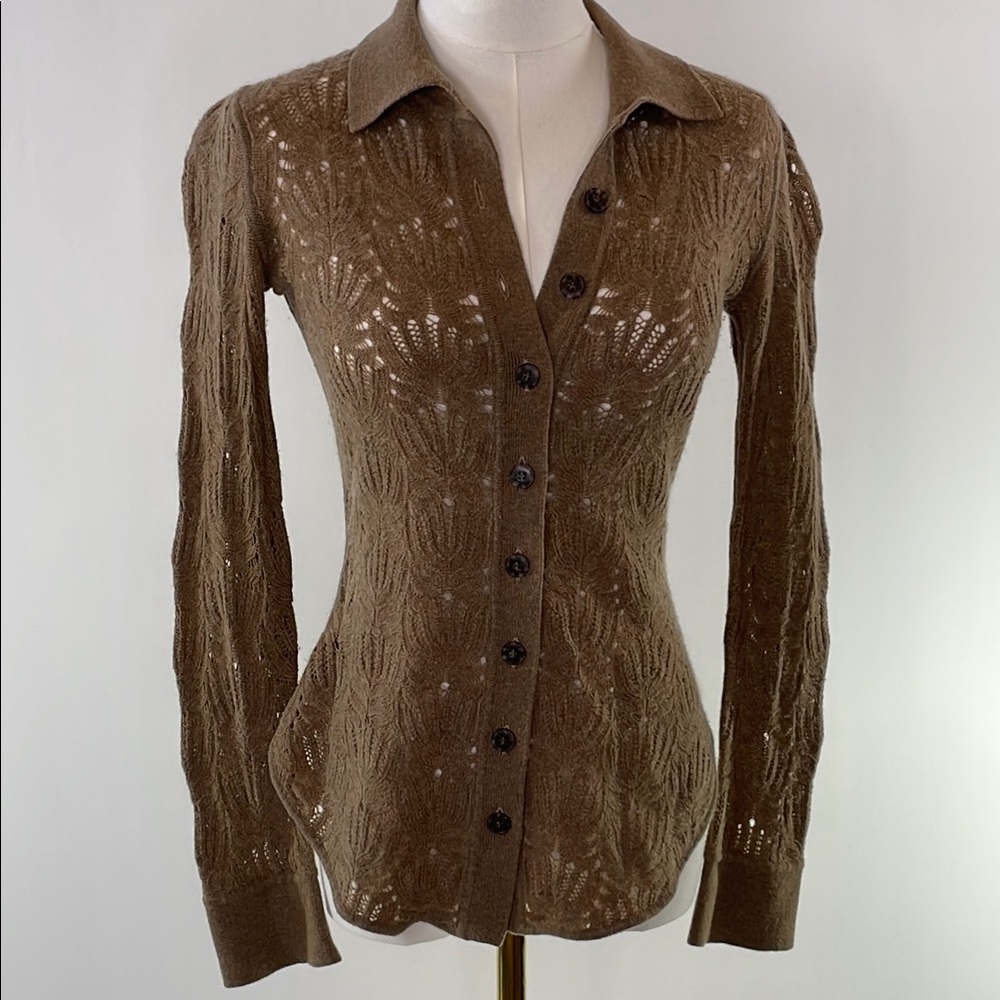 NAADAM Pointelle Button Down Sweater XS